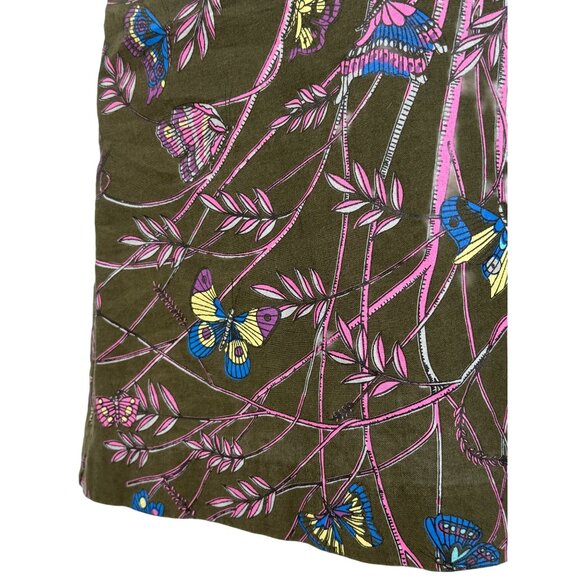 RARE VTG Free People Green Butterfly Mini Dress 10| Whimsigoth Boho Fairy Grunge - Picture 5 of 16